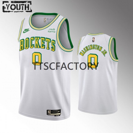Maillot Basket Houston Rockets TyTy Washington Jr. 0 Nike 2022-23 Classic Edition Blanc Swingman - Enfant